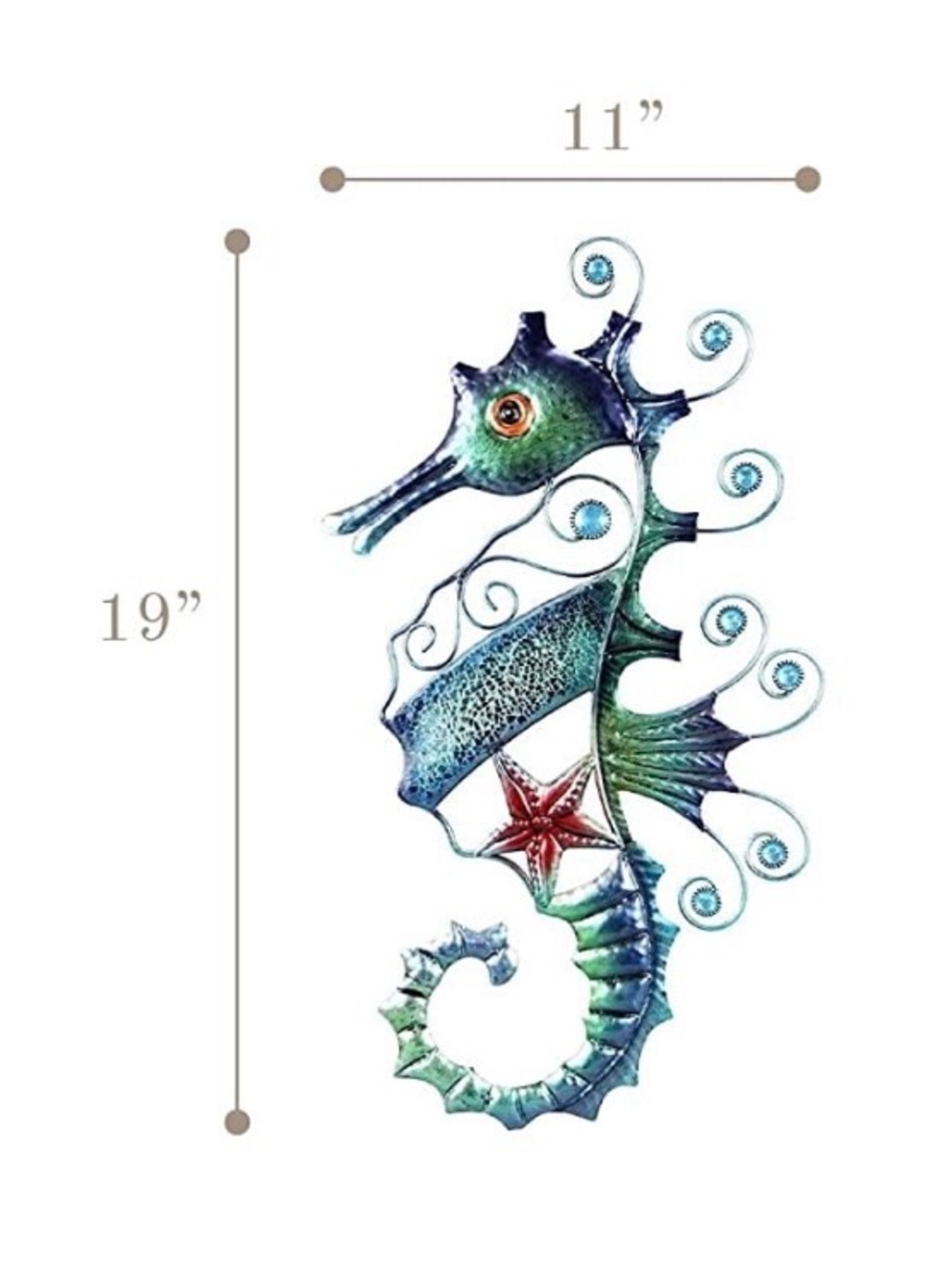 Mosaic Seahorse Metal Wall Art - Picture 2 of 2